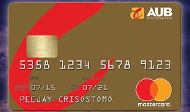 AUB Gold Mastercard card artwork