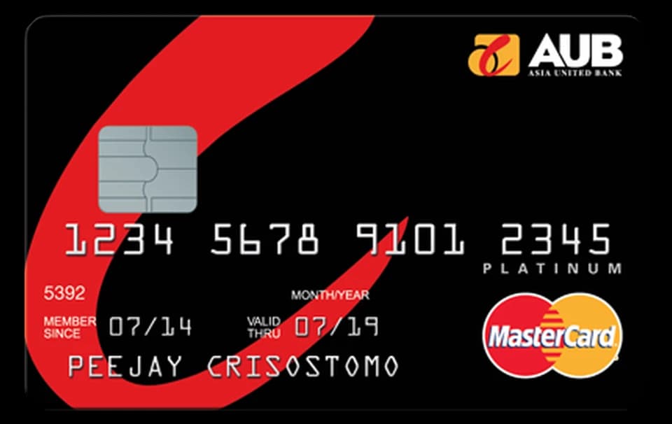 AUB Platinum Mastercard card artwork