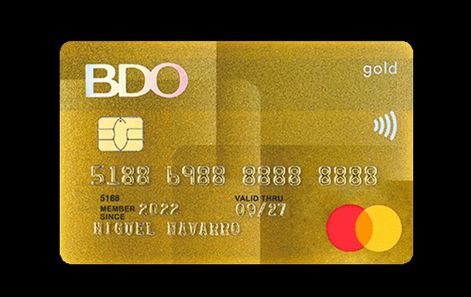 BDO Gold Mastercard card artwork