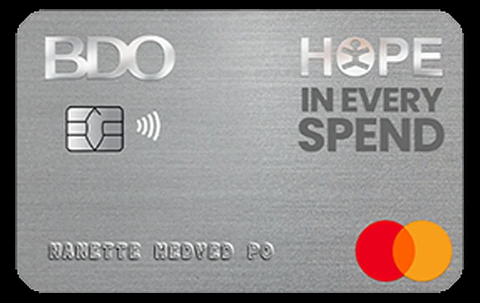 BDO HOPE Mastercard card artwork