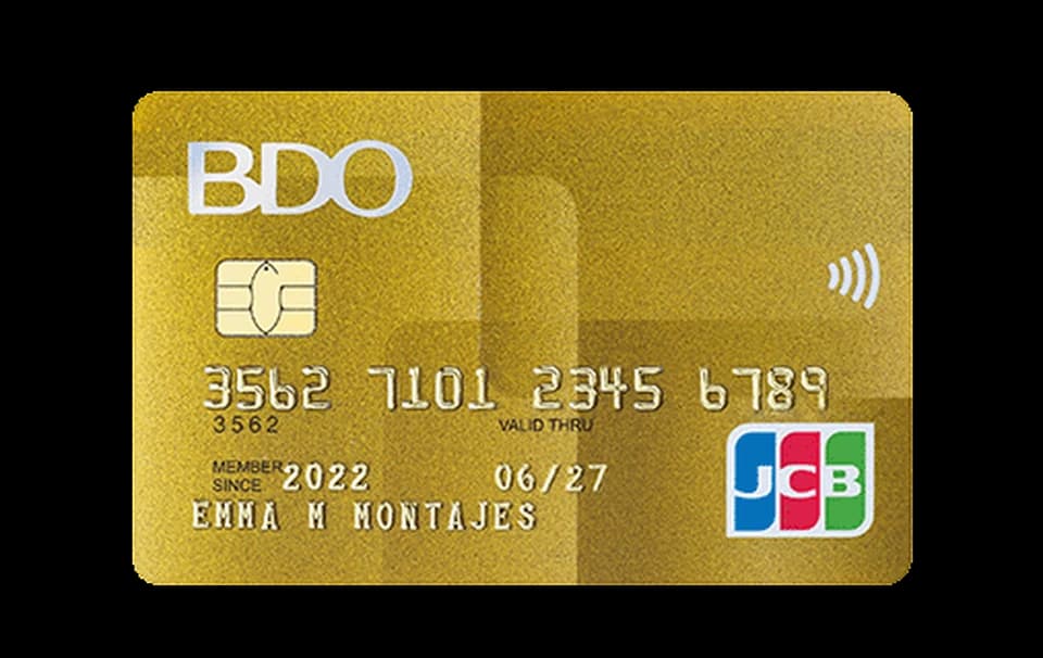 BDO JCB Gold card artwork