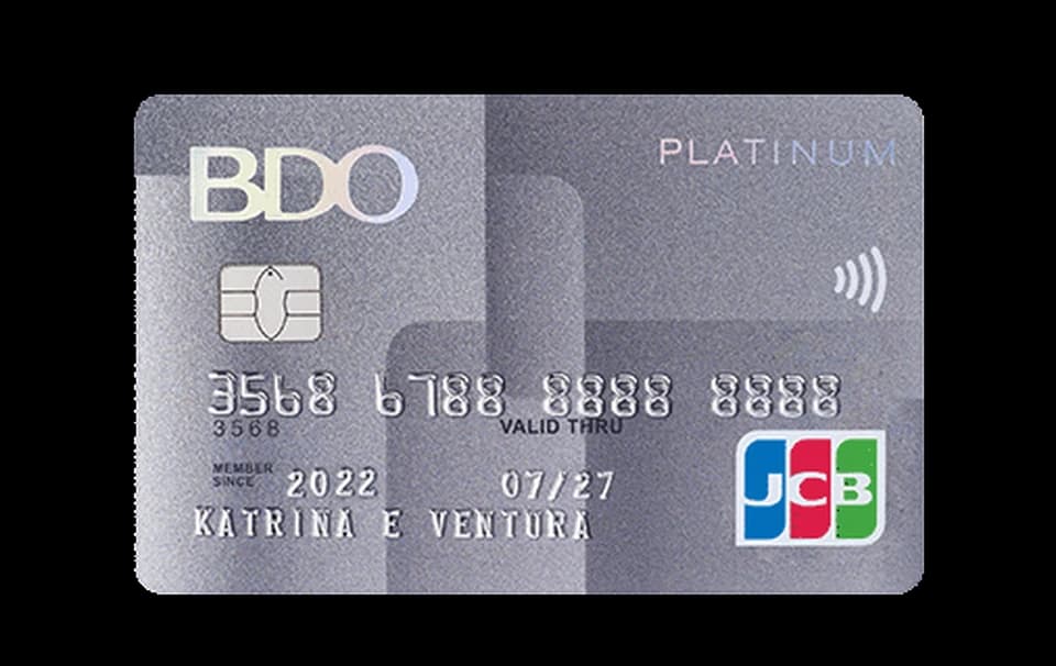 BDO JCB Platinum card artwork