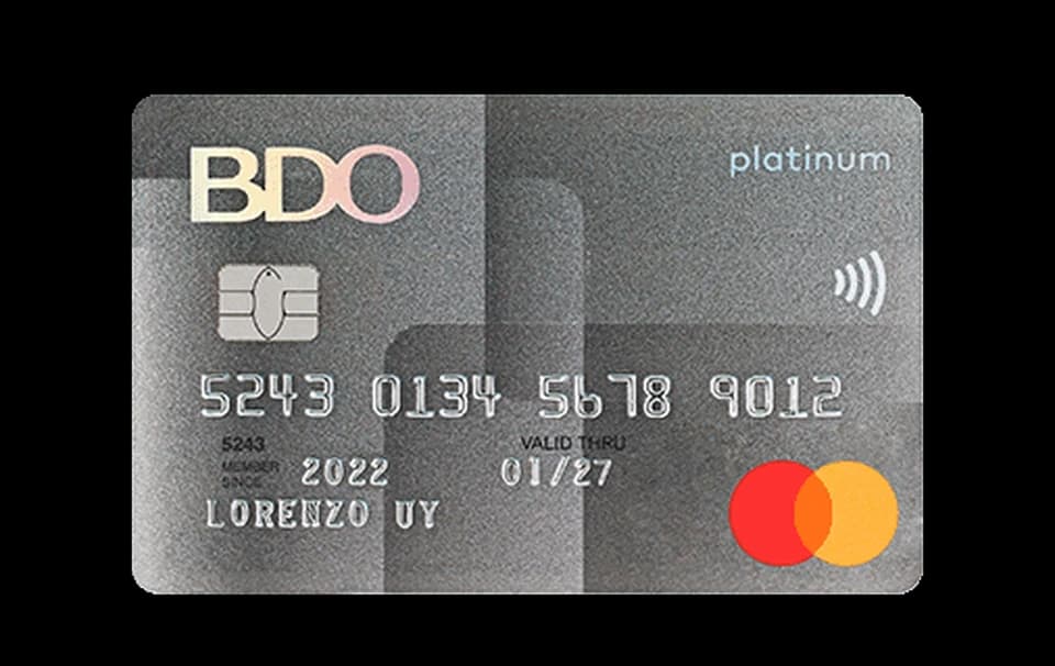 BDO Platinum Mastercard card artwork