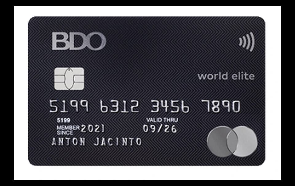 BDO World Elite Mastercard card artwork