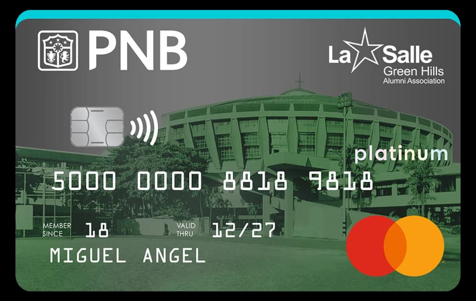 PNB-La Salle Green Hills Alumni Association Platinum Mastercard card artwork