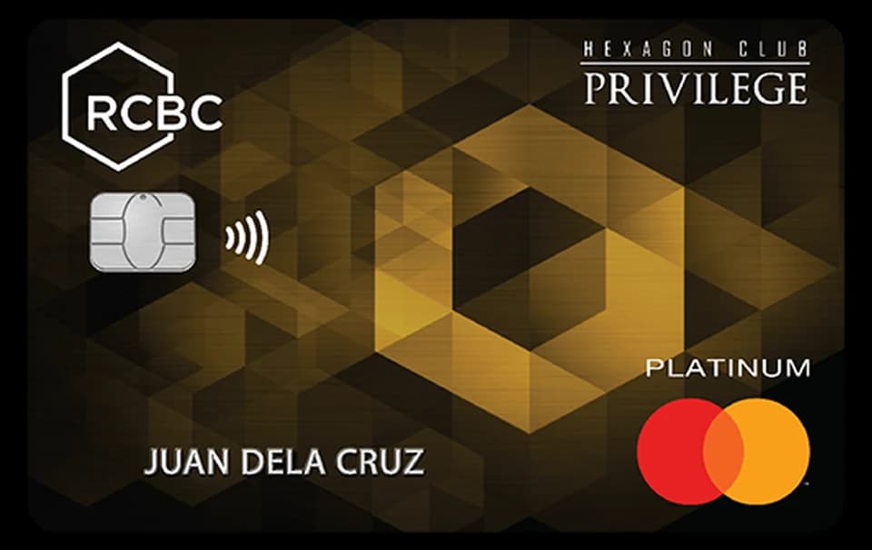 RCBC Hexagon Club Privilege Platinum Mastercard card artwork